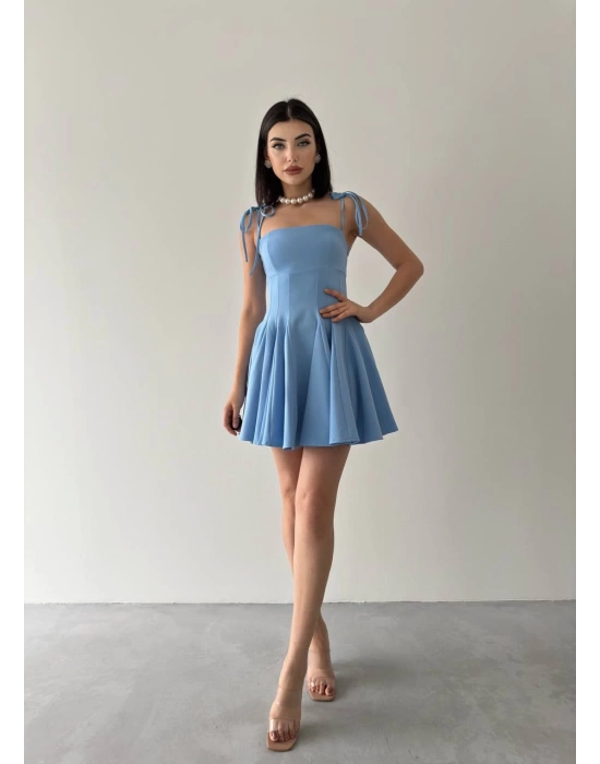 Kadın Askı Detaylı Astarlı Mini Elbise