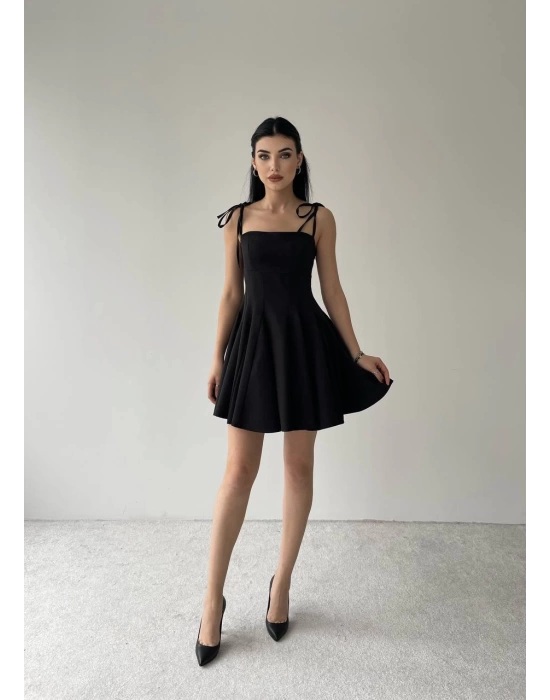 Kadın Askı Detaylı Astarlı Mini Elbise