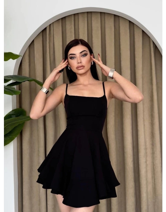 Kadın Atlas Kumaş Fırfırlı Elbise