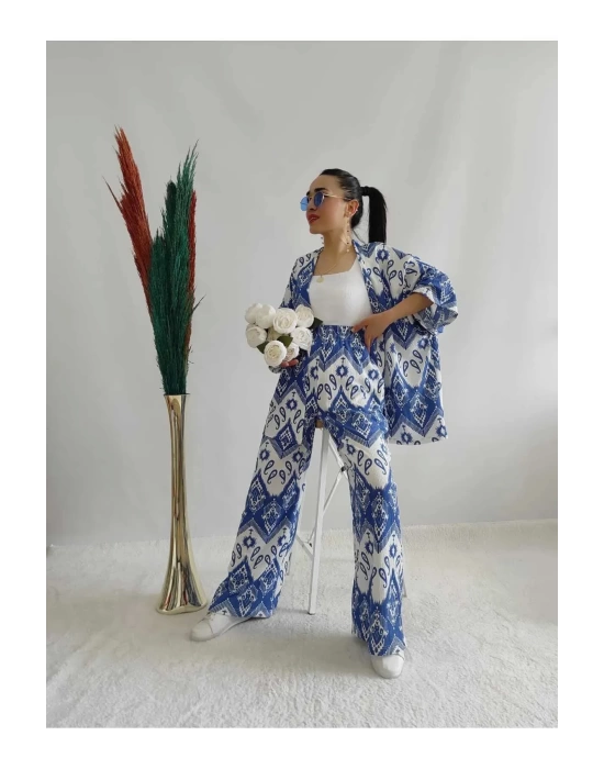 Kadın Desenli Kimono 2li Takım
