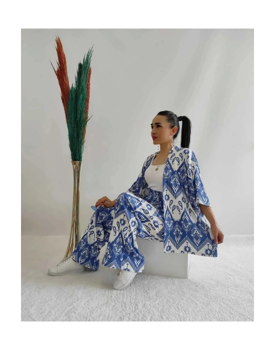 Kadın Desenli Kimono 2li Takım