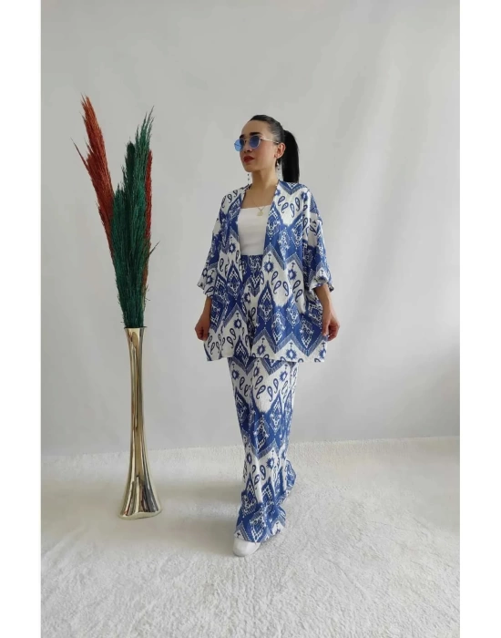 Kadın Desenli Kimono 2li Takım