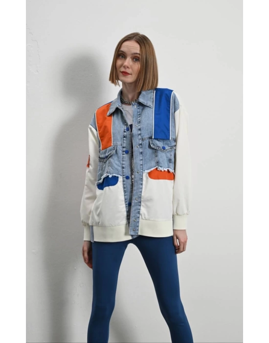 Kadın Premium Mix Bomber Ceket