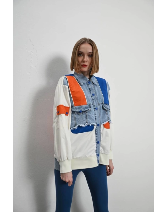 Kadın Premium Mix Bomber Ceket