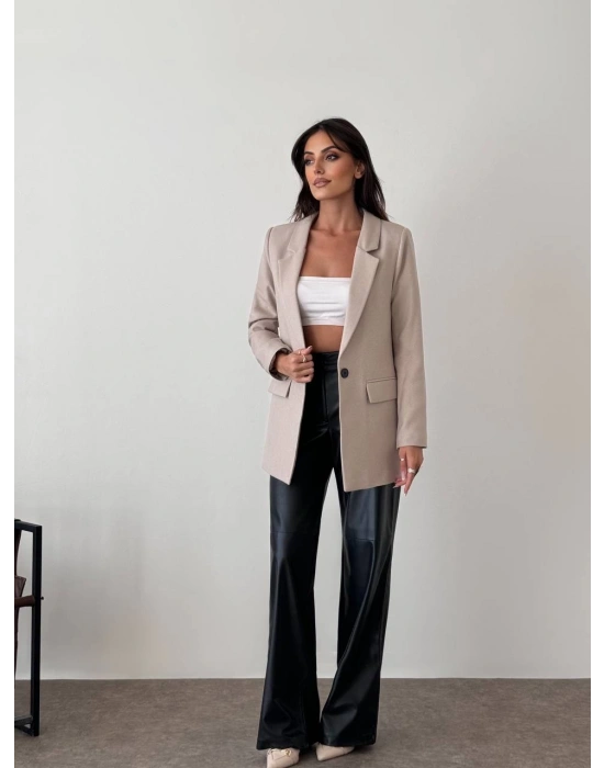 Kadın Tek Düğme Blazer Ceket