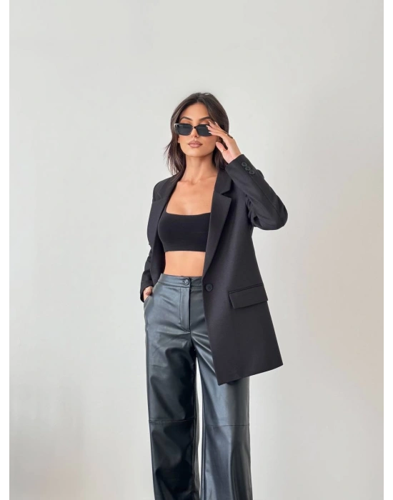 Kadın Tek Düğme Blazer Ceket