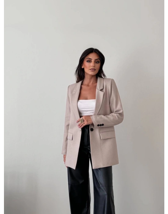 Kadın Tek Düğme Blazer Ceket