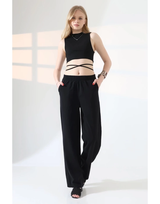 Kadın Yumuşak Doku Premium Gabardin Palazzo Pantolon