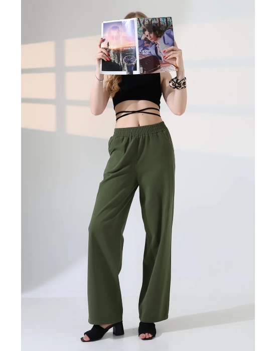 Kadın Yumuşak Doku Premium Gabardin Palazzo Pantolon