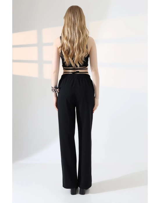 Kadın Yumuşak Doku Premium Gabardin Palazzo Pantolon
