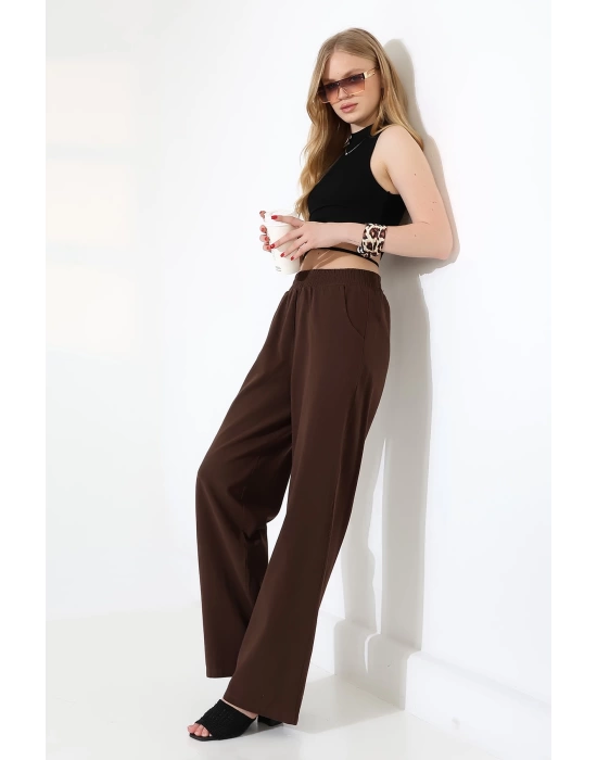 Kadın Yumuşak Doku Premium Gabardin Palazzo Pantolon