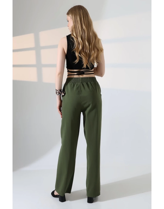 Kadın Yumuşak Doku Premium Gabardin Palazzo Pantolon