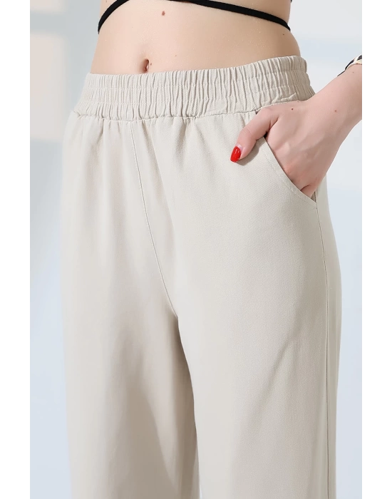 Kadın Yumuşak Doku Premium Gabardin Palazzo Pantolon