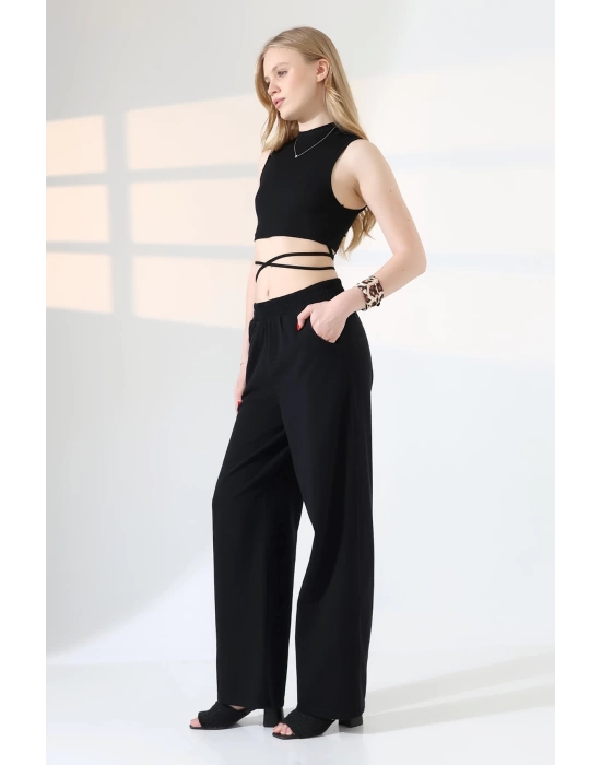 Kadın Yumuşak Doku Premium Gabardin Palazzo Pantolon