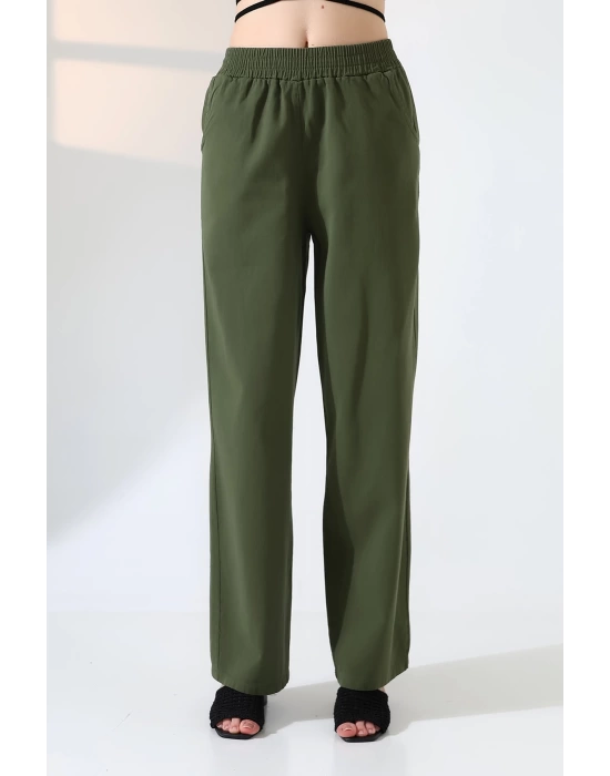 Kadın Yumuşak Doku Premium Gabardin Palazzo Pantolon