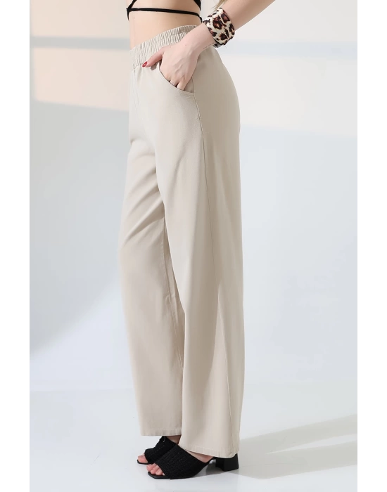 Kadın Yumuşak Doku Premium Gabardin Palazzo Pantolon