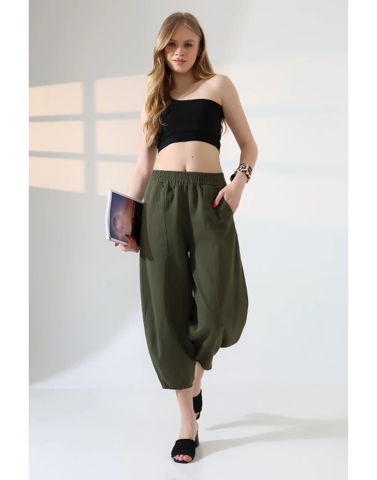 Kadın Yumuşak Doku Premium Şalvar Gabardin Pantolon