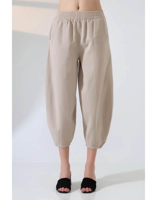 Kadın Yumuşak Doku Premium Şalvar Gabardin Pantolon