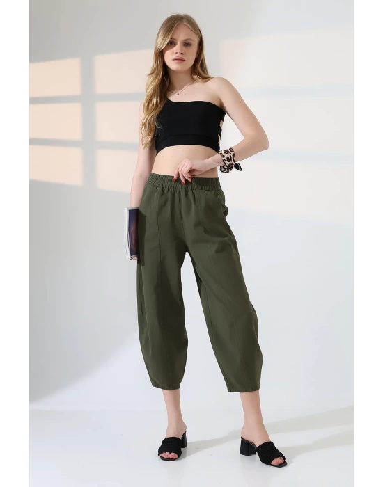 Kadın Yumuşak Doku Premium Şalvar Gabardin Pantolon