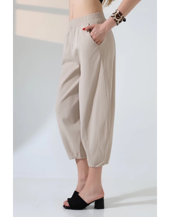 Kadın Yumuşak Doku Premium Şalvar Gabardin Pantolon