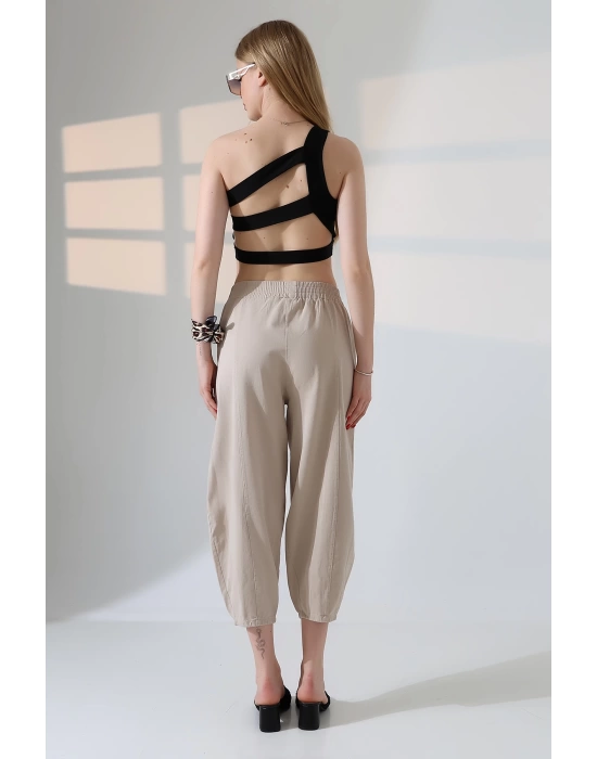 Kadın Yumuşak Doku Premium Şalvar Gabardin Pantolon