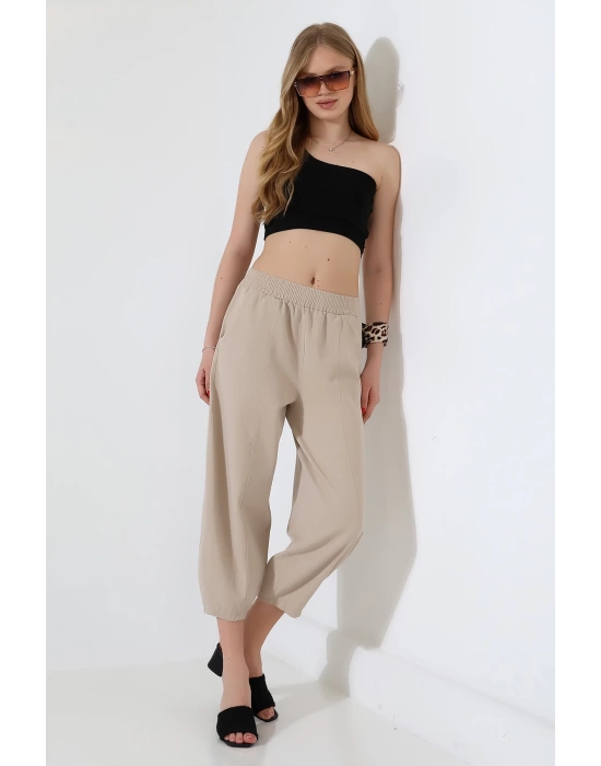 Kadın Yumuşak Doku Premium Şalvar Gabardin Pantolon