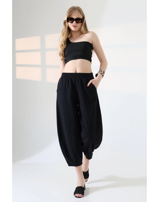 Kadın Yumuşak Doku Premium Şalvar Gabardin Pantolon