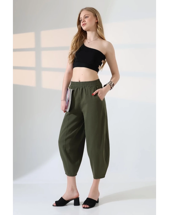 Kadın Yumuşak Doku Premium Şalvar Gabardin Pantolon
