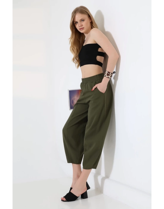 Kadın Yumuşak Doku Premium Şalvar Gabardin Pantolon