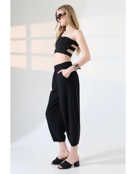 Kadın Yumuşak Doku Premium Şalvar Gabardin Pantolon