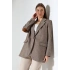Kadın Balık Sırtı Dirsek Detaylı Tek Düğme Kruvaze Blazer Ceket