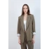 Kadın Kolu Katlamalı Haki Blazer Ceket
