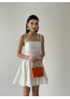Kadın Askı Detaylı Astarlı Mini Elbise