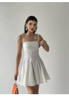 Kadın Askı Detaylı Astarlı Mini Elbise