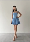 Kadın Askı Detaylı Astarlı Mini Elbise