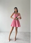 Kadın Askı Detaylı Astarlı Mini Elbise