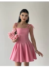 Kadın Askı Detaylı Astarlı Mini Elbise