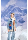 Kadın Denim Mix Peluş Mont