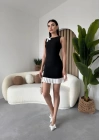 Kadın Fiyonk Detaylı Kolsuz Mini Elbise