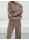 Kadın Parmak Geçmeli Crop-Pantolon 2li Takım