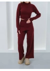 Kadın Parmak Geçmeli Crop-Pantolon 2li Takım
