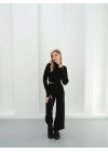 Kadın Parmak Geçmeli Crop-Pantolon 2li Takım