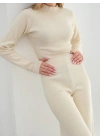 Kadın Parmak Geçmeli Crop-Pantolon 2li Takım