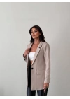 Kadın Tek Düğme Blazer Ceket