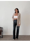 Kadın Tek Düğme Blazer Ceket