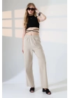 Kadın Yumuşak Doku Premium Gabardin Palazzo Pantolon