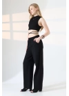 Kadın Yumuşak Doku Premium Gabardin Palazzo Pantolon