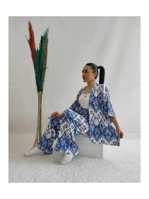 Kadın Desenli Kimono 2li Takım