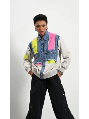 Kadın Premium Mix Bomber Ceket