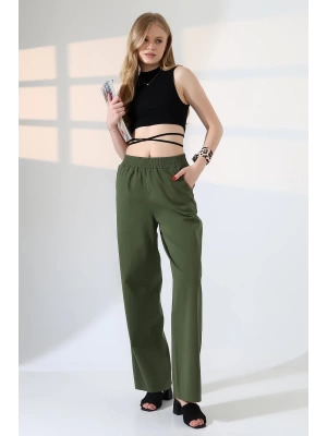 Kadın Yumuşak Doku Premium Gabardin Palazzo Pantolon